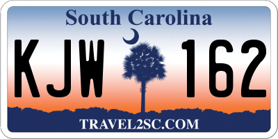 SC license plate KJW162