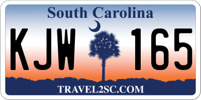 SC license plate KJW165