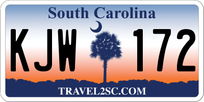 SC license plate KJW172