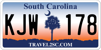 SC license plate KJW178