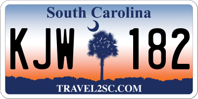 SC license plate KJW182