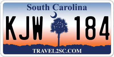 SC license plate KJW184