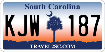 SC license plate KJW187