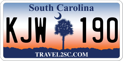 SC license plate KJW190