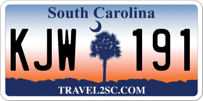 SC license plate KJW191
