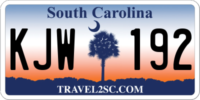 SC license plate KJW192