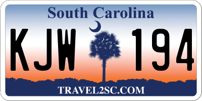 SC license plate KJW194