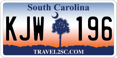 SC license plate KJW196
