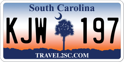 SC license plate KJW197