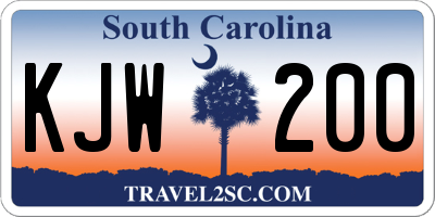 SC license plate KJW200