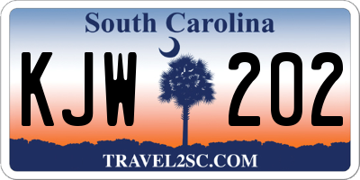 SC license plate KJW202