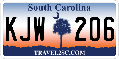 SC license plate KJW206