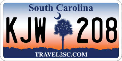 SC license plate KJW208