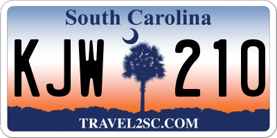 SC license plate KJW210