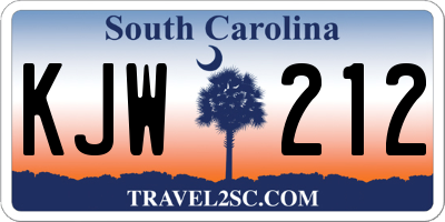 SC license plate KJW212