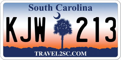 SC license plate KJW213
