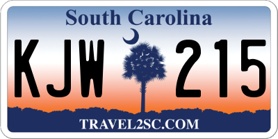 SC license plate KJW215
