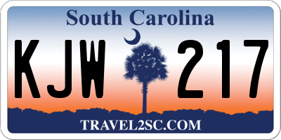 SC license plate KJW217