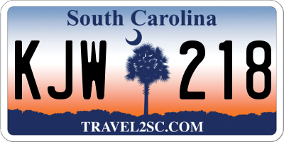 SC license plate KJW218