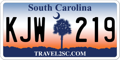 SC license plate KJW219