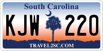 SC license plate KJW220