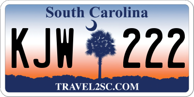 SC license plate KJW222
