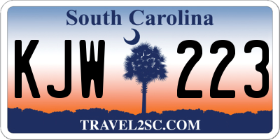 SC license plate KJW223