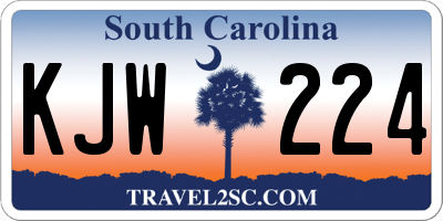 SC license plate KJW224