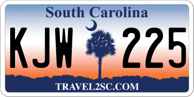 SC license plate KJW225