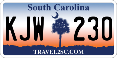 SC license plate KJW230