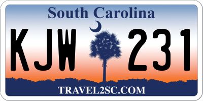 SC license plate KJW231
