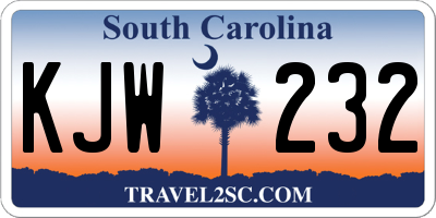 SC license plate KJW232