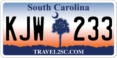 SC license plate KJW233