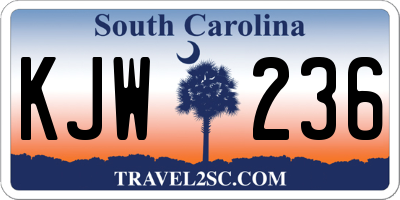 SC license plate KJW236