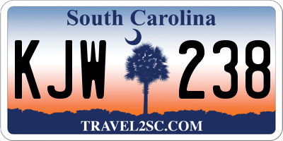 SC license plate KJW238