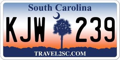 SC license plate KJW239