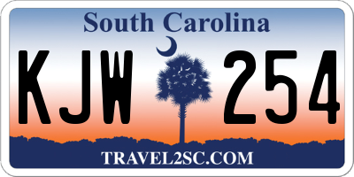 SC license plate KJW254
