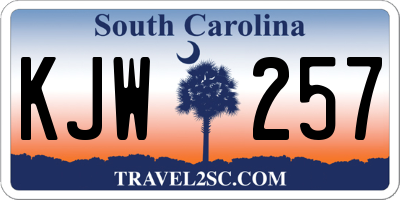 SC license plate KJW257