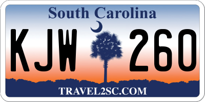 SC license plate KJW260