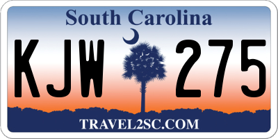 SC license plate KJW275