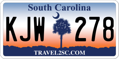 SC license plate KJW278