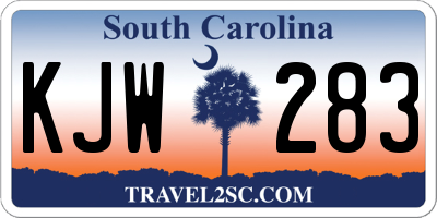 SC license plate KJW283
