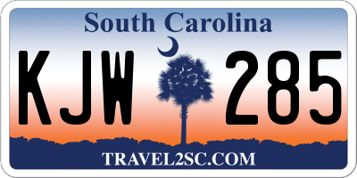 SC license plate KJW285