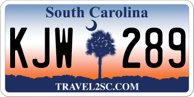SC license plate KJW289