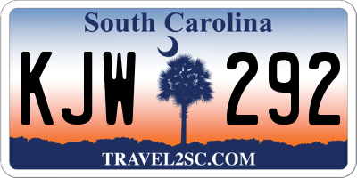SC license plate KJW292