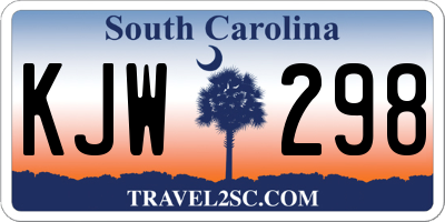 SC license plate KJW298