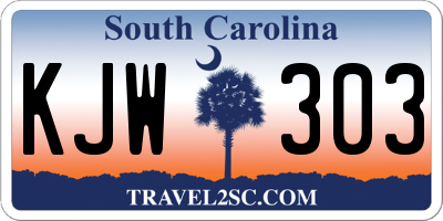 SC license plate KJW303