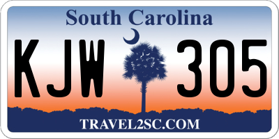 SC license plate KJW305