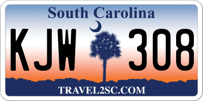 SC license plate KJW308