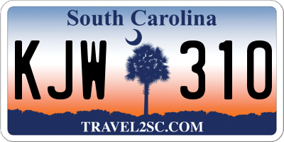 SC license plate KJW310